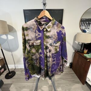 Stussy - Tie Dye L/S Overshirt - Olive